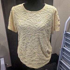 💛 Alfred Dunner Textured Short Sleeve Top – Size Small